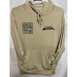 Nickelodeon Avatar The Last Airbender Hoodie Tan Mens Large Graphic Sweatshirt